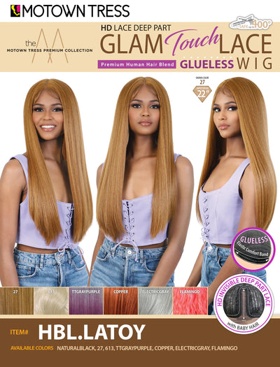 Motown Tress HD Human Blend Deep Part Lace Front Wig HBL.LATOY - Elevate Styles
