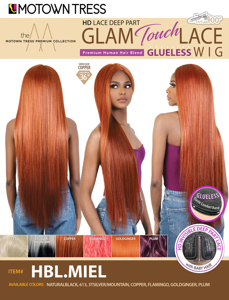 Motown Tress HD Human Blend Deep Part Lace Front Wig HBL.MIEL - Elevate Styles