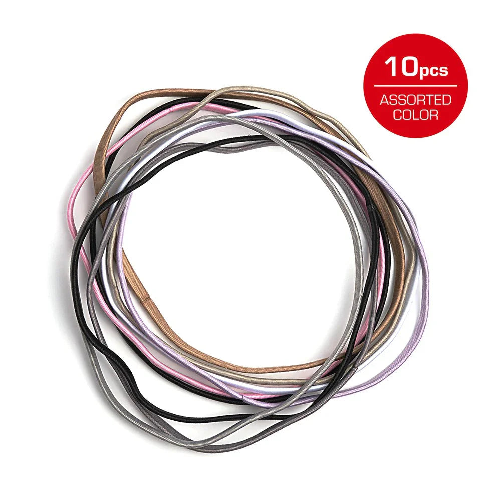 Elastic Headbands – Assorted Colors (10-Piece Set)