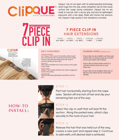 Illuze Human Hair Mix 7 Piece Clip In Bohemian 18" - Elevate Styles
