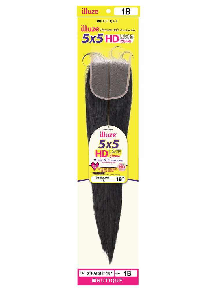Nutique Illuze HD 5x5 HH LACE CLOSURE - STRAIGHT 14" - Elevate Styles