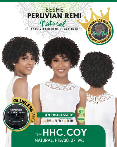 Beshe Peruvian Remi 100% Virgin Human Hair Wig HHC.COY - Elevate Styles
