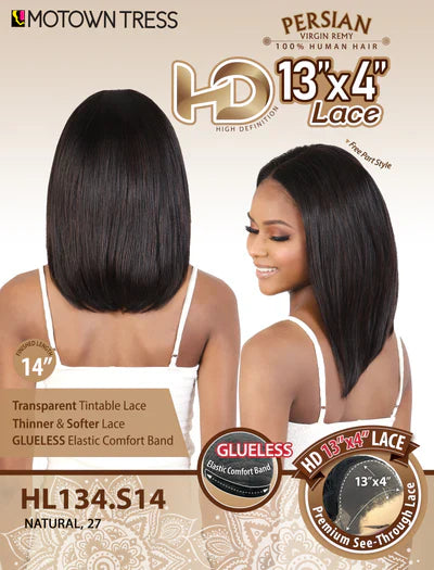 Motown Tress HL134.S14 Persian Virgin Remy 13x4 HD Lace Wig Color Natural - Elevate Styles