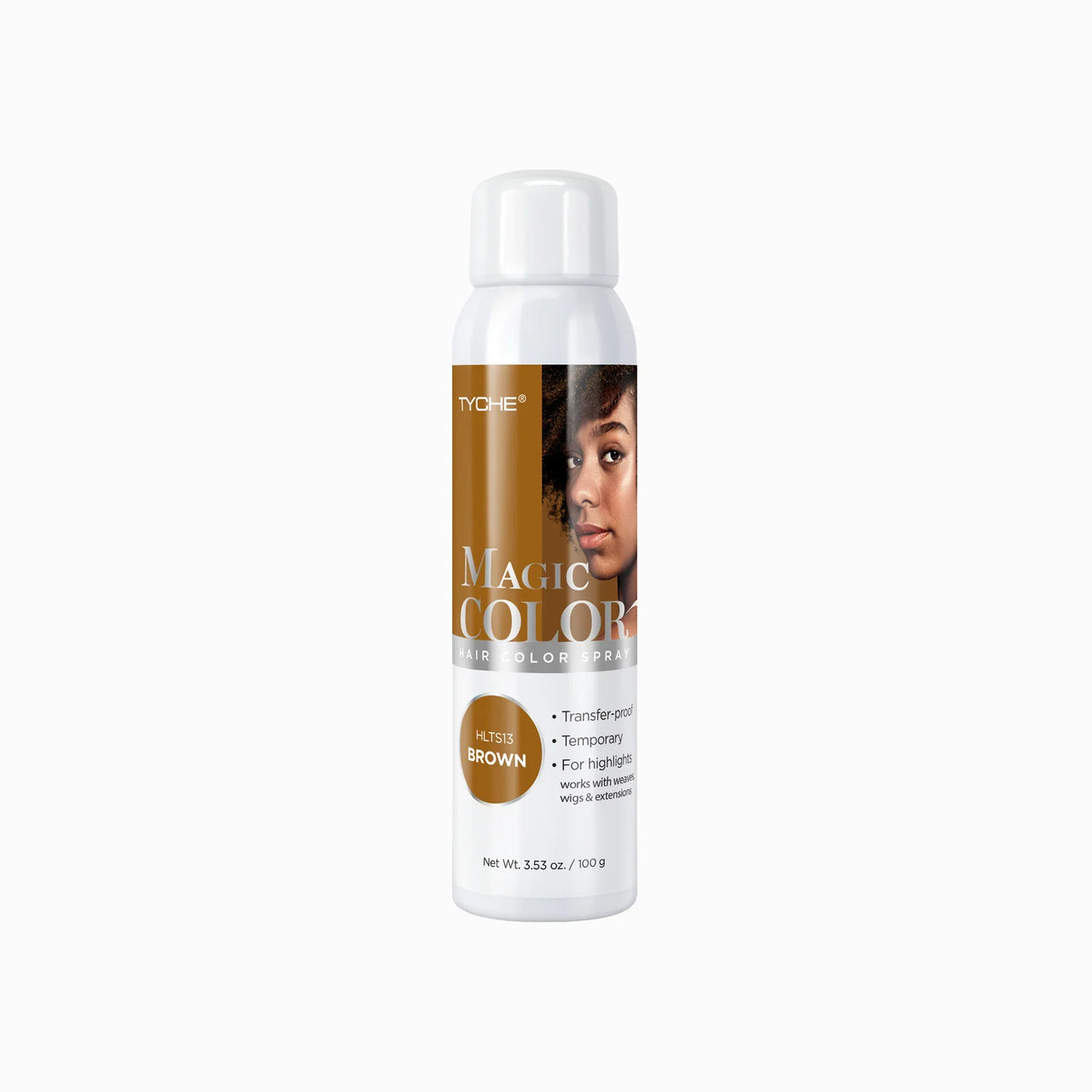 Tyche Magic Color Hair Color Spray HLTS13 Brown Net Wt. 3.53 oz. / 100 g