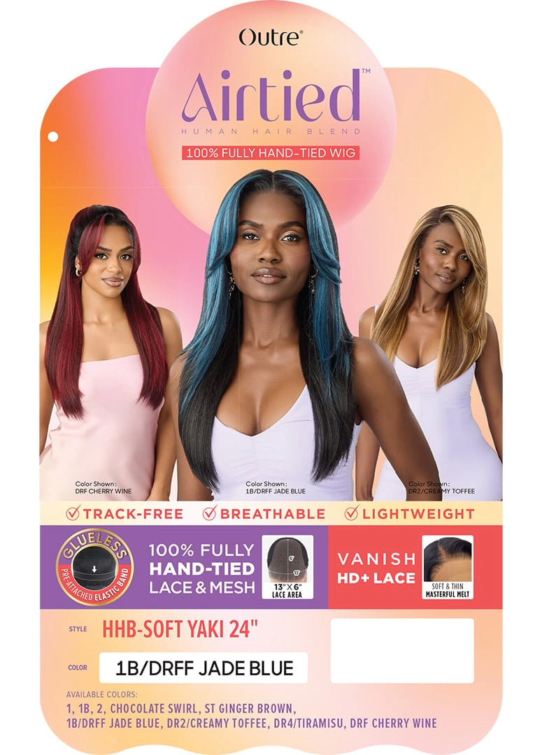 Outre Airtied Human Hair Blend Vanish HD+ Lace Front Wig HHB-Soft Yaki 24" QLHBFHHSY24