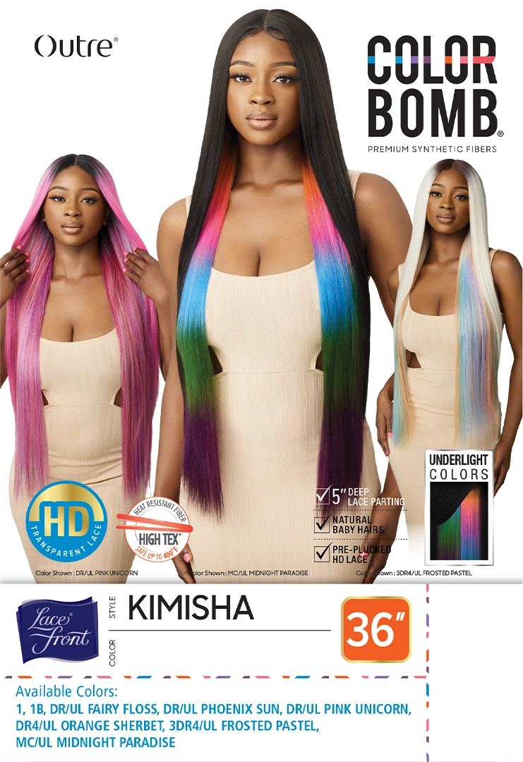 Outre Color Bomb HD Lace Front Wig Kimisha 36" - Elevate Styles