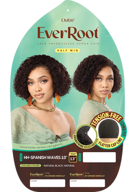 Thumbnail for Outre EverRoot 100% Unprocessed Human Hair Half Wig – HH-Spanish Waves 10