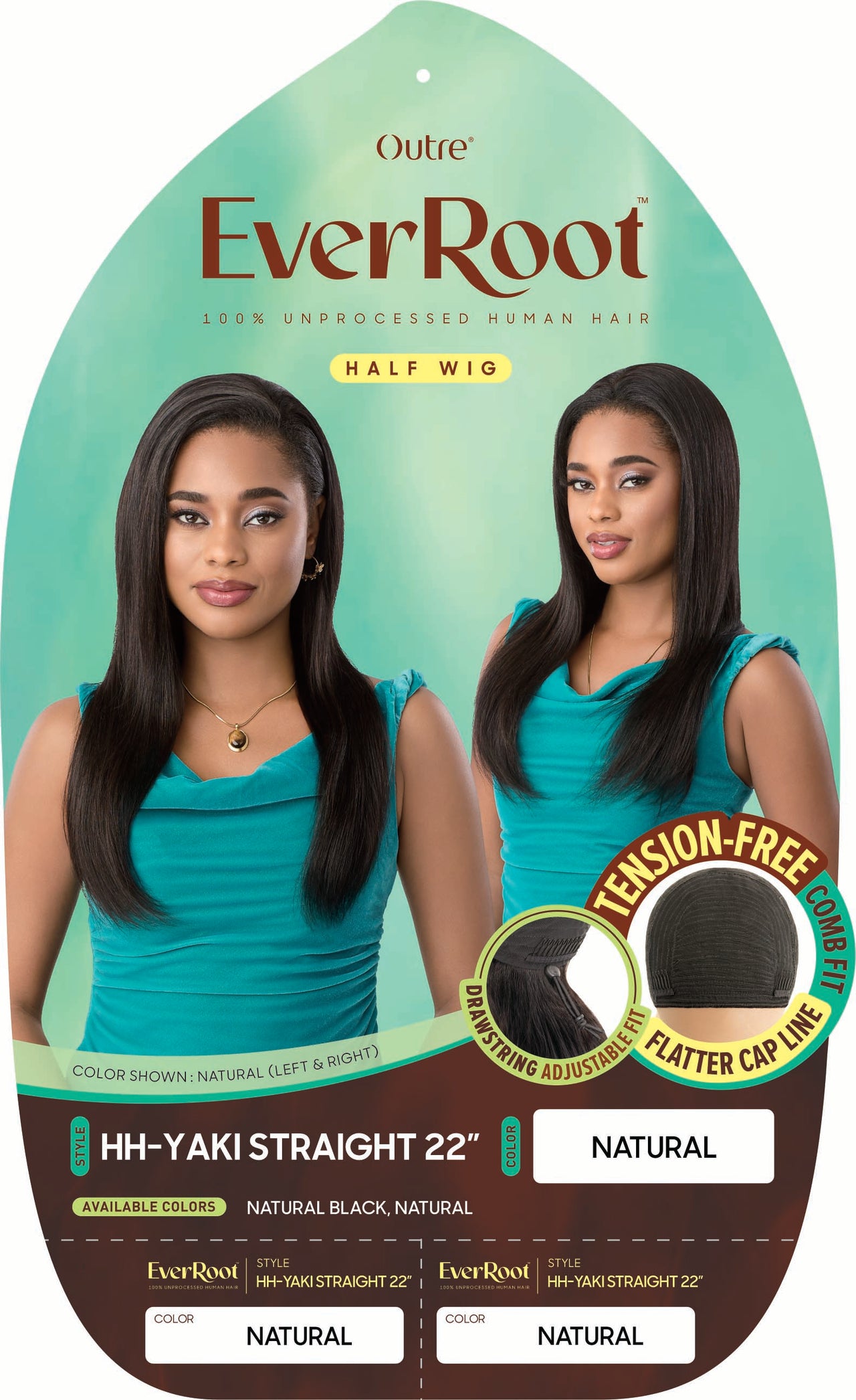 Outre EverRoot 100% Unprocessed Human Hair Half Wig – HH-Yaki Straight 22" QSHERYS22 - Elevate Styles
