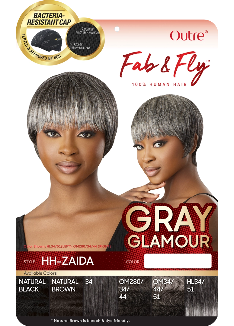 Outre Fab&Fly™ Gray Glamour Human Hair Full Cap Wig Zaida - Elevate Styles