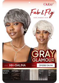 Thumbnail for Outre Fab&Fly™ Gray Glamour 100% Unprocessed Human Hair Wig HH Galina QHFGGAL
