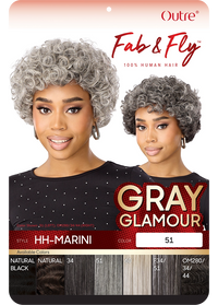 Thumbnail for Outre Fab&Fly™ Gray Glamour 100% Unprocessed Human Hair Wig HH Marini QHFGMAI
