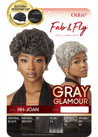 Thumbnail for Outre Fab&Fly™ Gray Glamour 100% Unprocessed Human Hair Wig HH-Joan - Elevate Styles