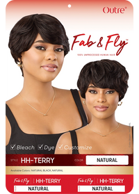 Thumbnail for Outre Fab&Fly™ Gray Glamour 100% Unprocessed Human Hair Wig HH Terry QHFTER - Elevate Styles