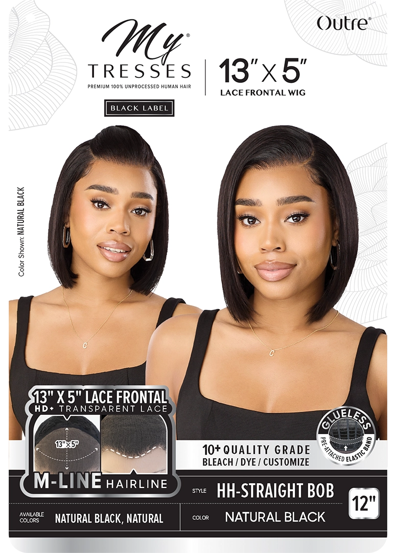 Outre MyTresses Black Label 13"x5" Lace Front Wig HH Straight Bob 12 QLHMBMSB