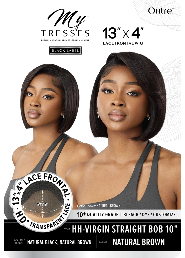 Outre MyTresses Black Label 13"x4" Lace Front Wig HH Virgin Straight Bob 10" - Elevate Styles
