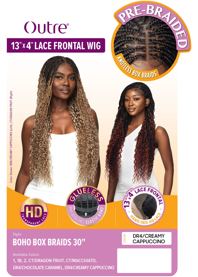 Outre 13"x 4" HD Pre-Braided Lace Front Wig Boho Box Braid 30" - Elevate Styles