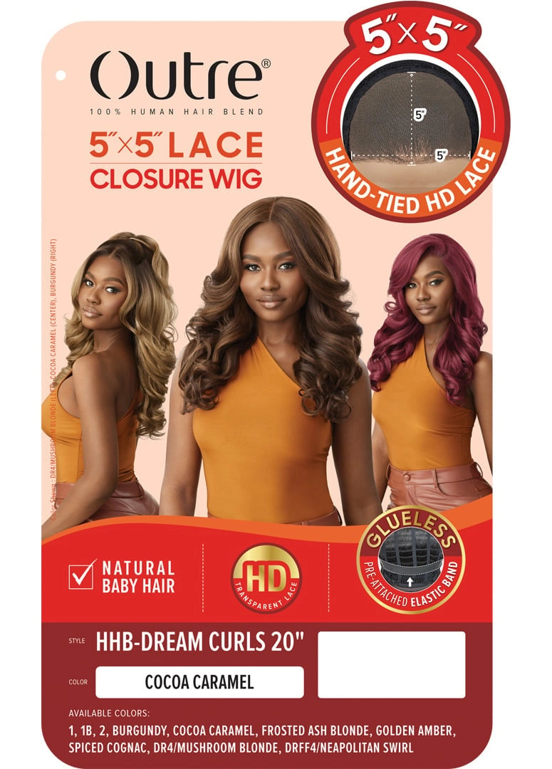 Outre 5"x 5" HD Lace Closure Lace Front Wig HHB-Dream Curls 20" - Elevate Styles