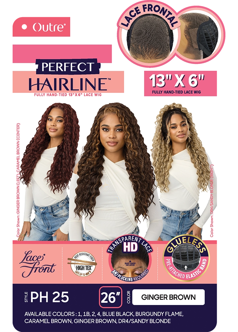 Outre Perfect Hairline 360 Frontal Lace 13"x 6" HD Transparent Lace Front Wig PH25 QLPHLPH25