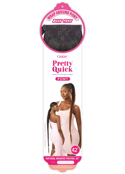 Outre Premium Synthetic Pretty Quick Wrap Around Ponytail Natural Braided Fishtail 42" - Elevate Styles

