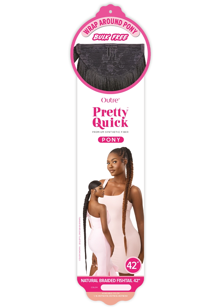 Outre Premium Synthetic Pretty Quick Wrap Around Ponytail Natural Braided Fishtail 42" - Elevate Styles