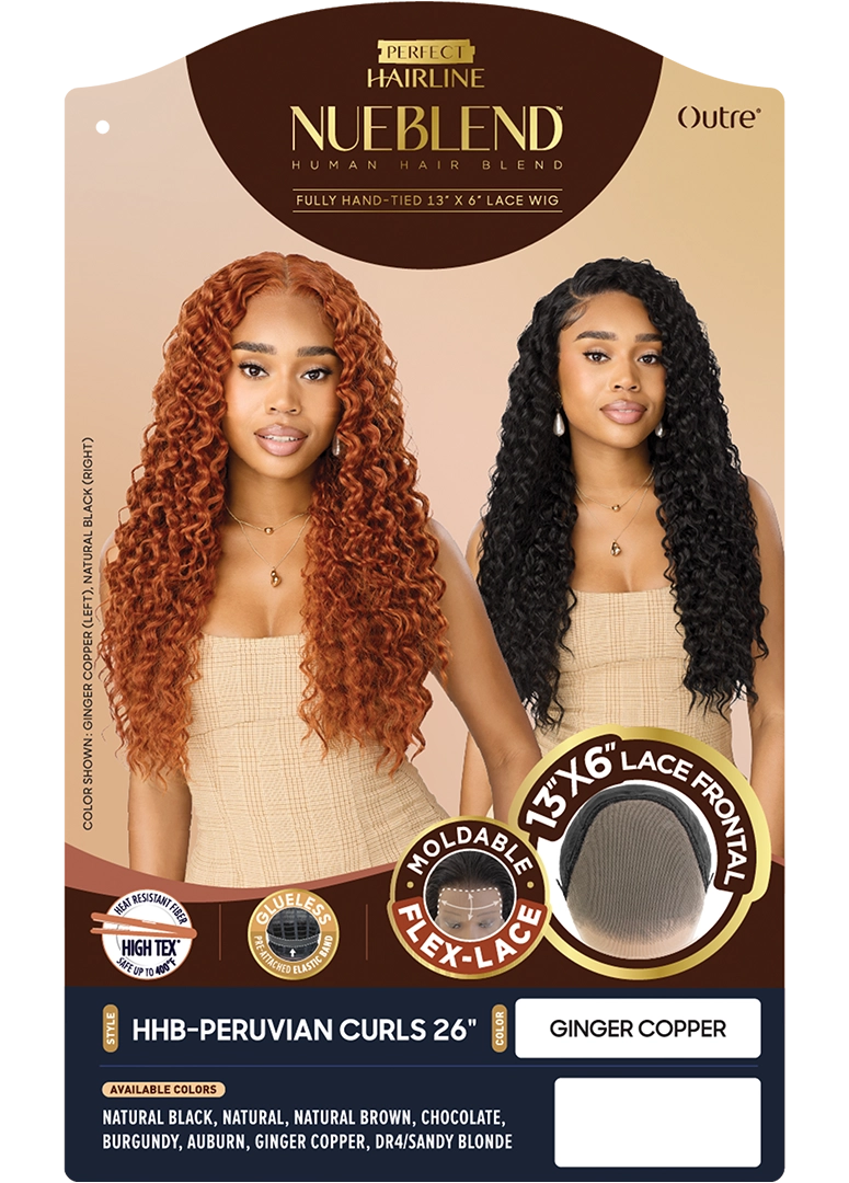 Outre Perfect Hairline NueBlend – 13x6 Lace Frontal HHB-Peruvian Curls 26" QLPHLNHPC26