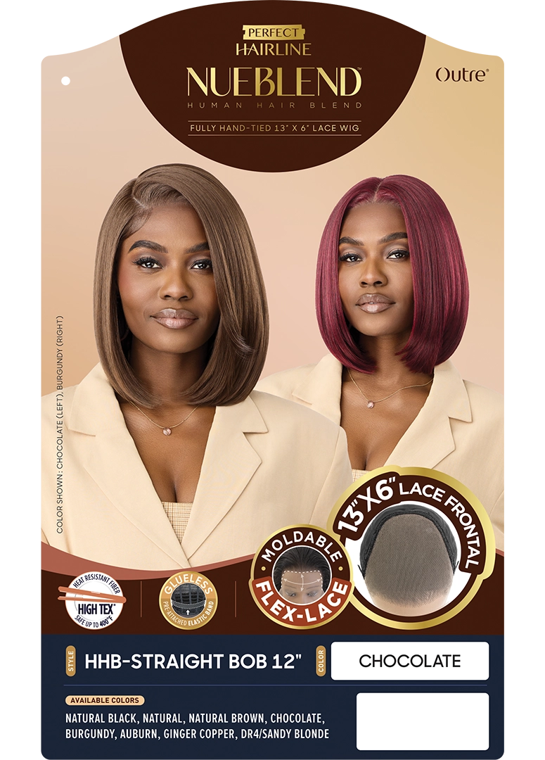 Outre Perfect Hairline NueBlend – 13x6 Lace Frontal HHB Straight Bob 12" QLPHLNHSB12