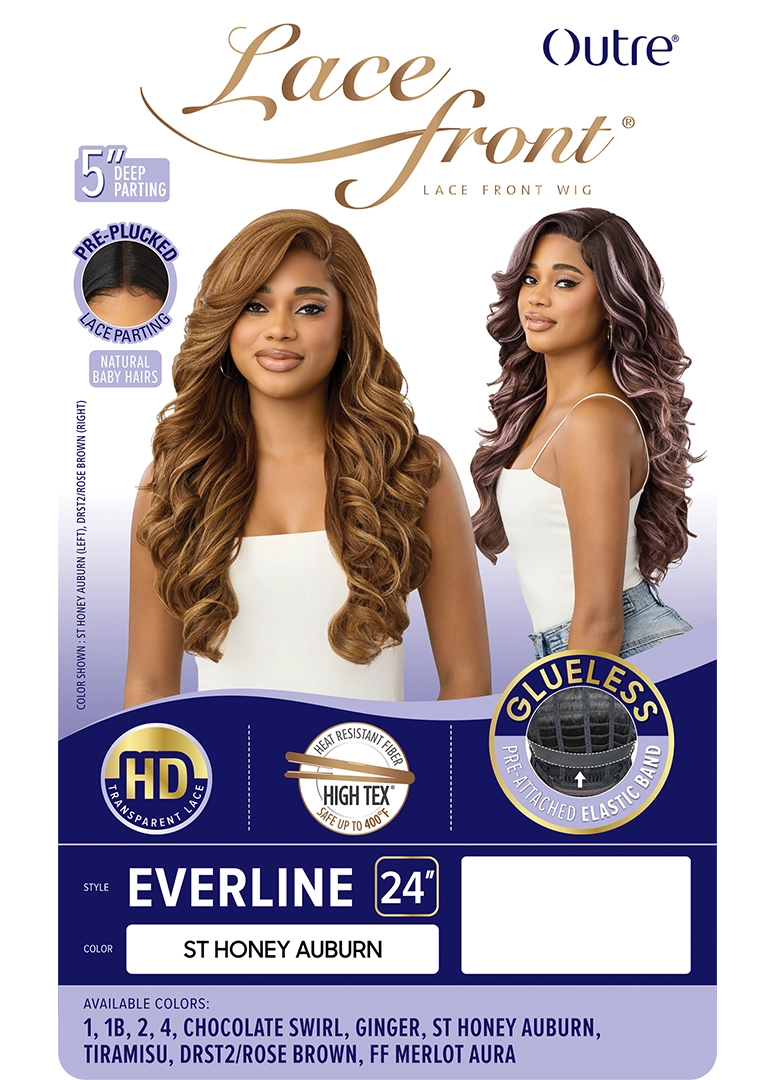 Outre Synthetic Glueless HD Transparent Lace Front Wig Everline QLEVE - Elevate Styles