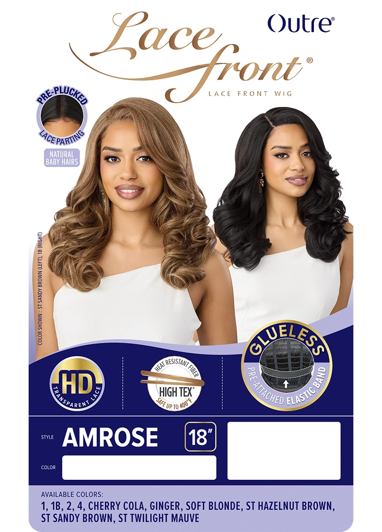 Outre Synthetic Glueless HD Transparent Lace Front Wig Amrose QLARS