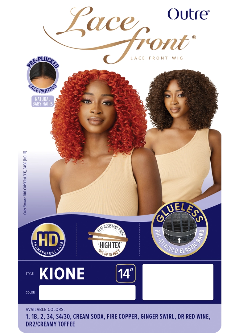 Outre Synthetic Glueless HD Transparent Lace Front Wig Kione - Elevate Styles
