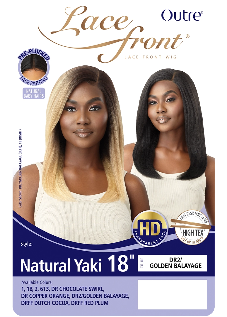 Outre HD Lace Front Wig Natural Yaki 18" - Elevate Styles