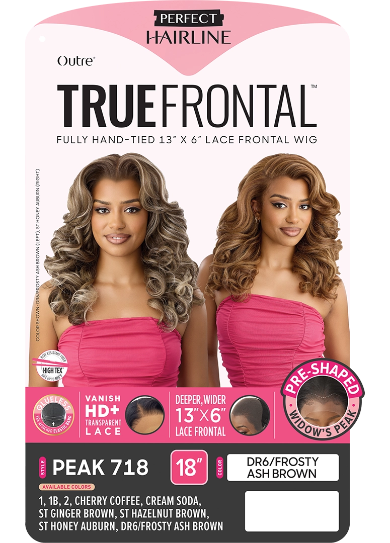 Outre Perfect Hairline True Frontal  13"x 6" HD Transparent Lace Front Wig Peak 718 QLPHLTFPK18