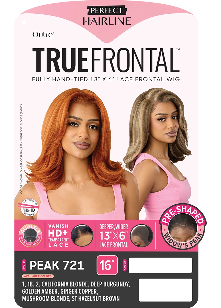 Outre Perfect Hairline True Frontal  13"x 6" HD Transparent Lace Front Wig Peak 721 QLPHLTFPK21
