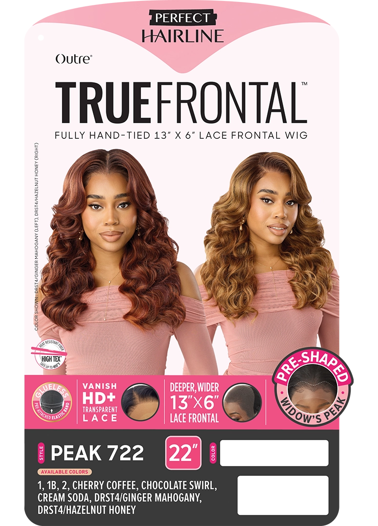 Outre Perfect Hairline True Frontal  13"x 6" HD Transparent Lace Front Wig Peak 722 QLPHLTFPK22