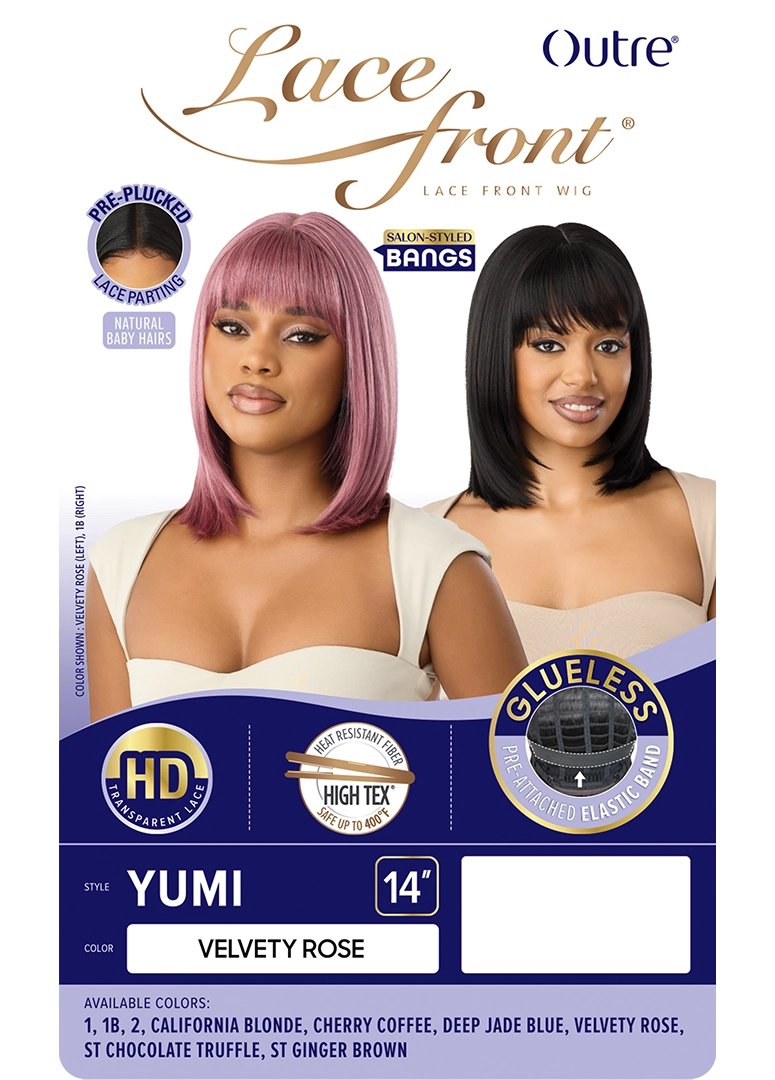 Outre Synthetic Glueless HD Transparent Lace Front Wig Yumi QLYUM