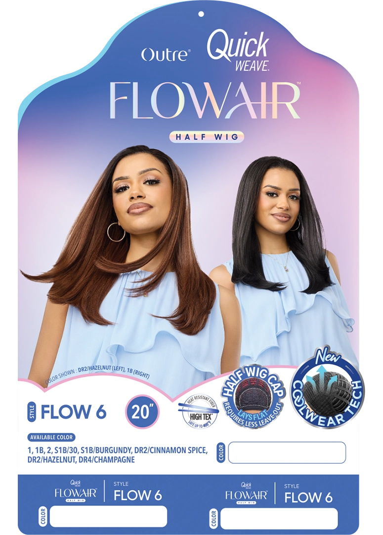Outre Quick Weave FlowAir Half Wig Flow 6 QSFFLO6