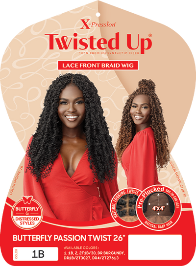 Outre X-Pression Twisted Up 4"x 4" LFW-Butterfly Passion Twist 26" - Elevate Styles
