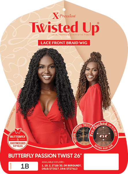 Outre X-Pression Twisted Up 4"x 4" LFW-Butterfly Passion Twist 26" - Elevate Styles
