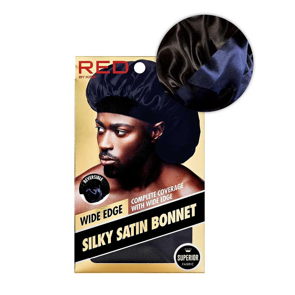 Red by Kiss Wide Silky Satin Bonnet – Black/Navy HD201 - Elevate Styles