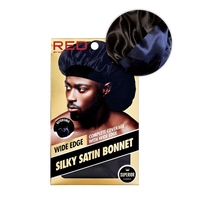 Thumbnail for Red by Kiss Wide Silky Satin Bonnet – Black/Navy HD201 - Elevate Styles