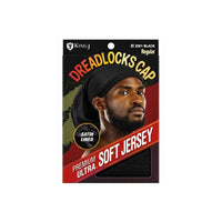 Thumbnail for King.J Premium Ultra Soft Jersey Dreadlocks Cap - Satin Lined (#2061 Black / Regular)