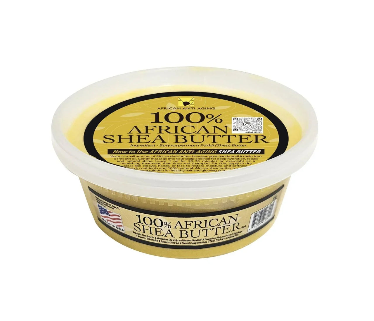 African Anti Aging 100% African Shea Butter 8 oz – Pure Natural Skin & Hair Moisturizer