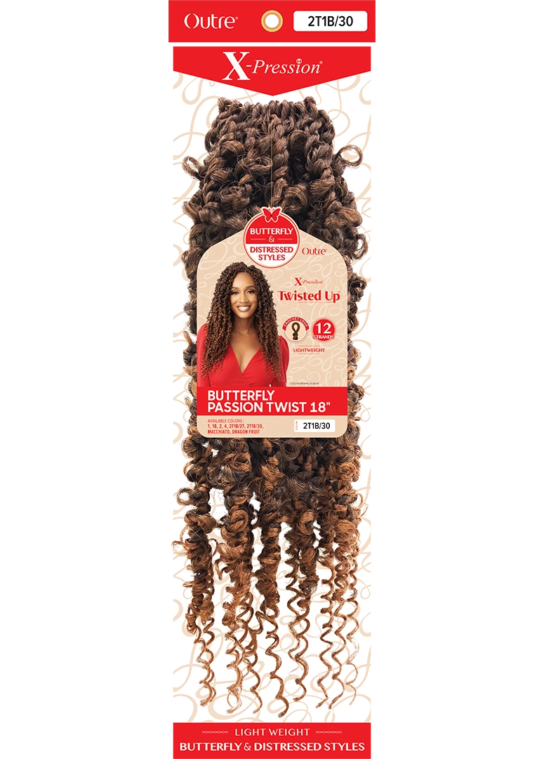 Outre X-Pression Twisted Up Butterfly Passion Twist 18" - Elevate Styles