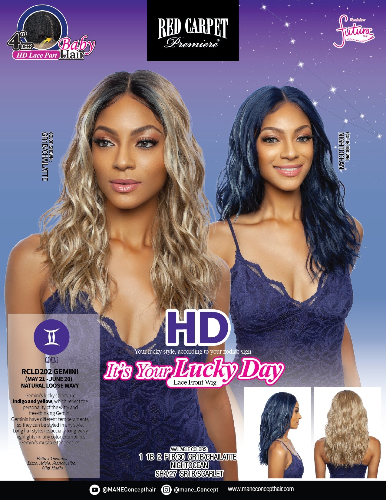 Mane Concept 4" Deep Pre-Plucked Part HD Lace Front Wig RCLD202 Gemini - Elevate Styles