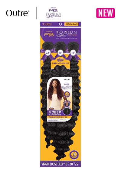 Outre Premium Purple Pack 100% Human Hair Blend 3x Virgin Loose Deep 18" 20" 22" - Elevate Styles
