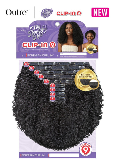 Outre Big Beautiful Hair Clip-In 9 Pcs Bohemian Curl 14" - Elevate Styles
