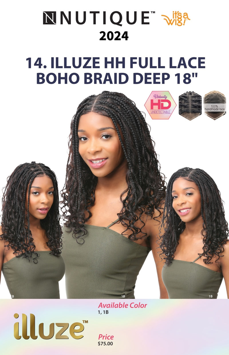 Illuze 100% Human Hair Full Lace Boho Braid Deep 18" - Elevate Styles