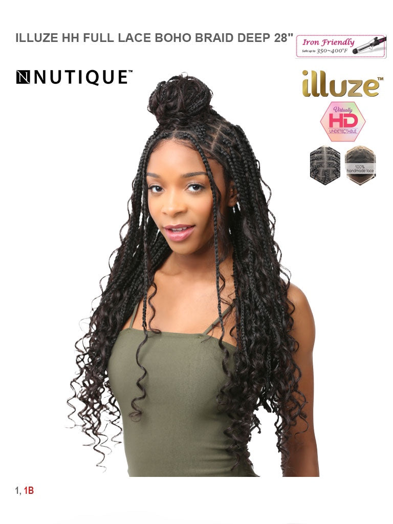 Illuze 100% Human Hair Full Lace Boho Braid Deep 28" - Elevate Styles