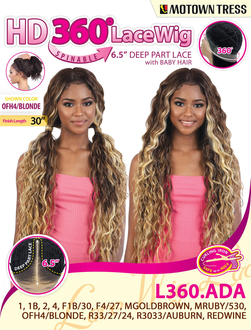 Motown Tress Synthetic Deep Part HD 360 Lace Wig - L360.ADA - Elevate Styles