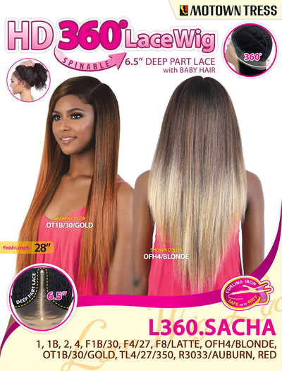 Motown Tress Synthetic HD 360 Lace Wig - L360.SACHA - Elevate Styles
