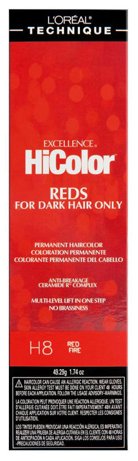 Thumbnail for L'Oréal Technique Excellence HiColor H8 Red Fire - Permanent Hair Color for Dark Hair - Elevate Styles